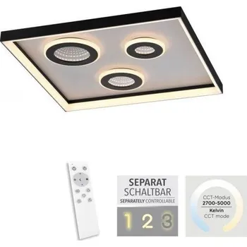 PAULNEUHAUS DUNE LED stropní svítidlo černé stmívatelné dálkový ovladač CCT tunelový efekt 2700-5000K - PAUL NEUHAUS PN 6856-18