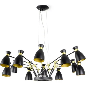 FARO RETRO závěsné svítidlo, černá a zlatá, 12L - FARO FARO 20051