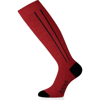 Pánské ponožky FWC lyžařské merino podkolenky - Červená 319 / (46-49) XL / Červená