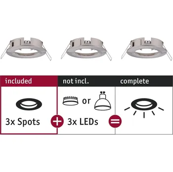 Bodové svítidlo PAULMANN Vestavné svítidlo Choose spot nevýklopné max. 10W kov kartáčovaný 230V - PAULMANN P 92479