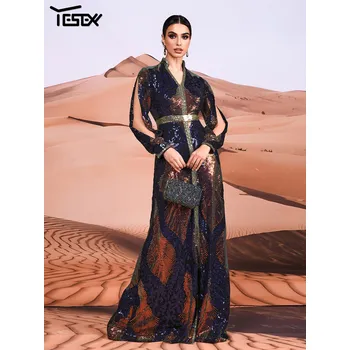 Dámské šaty Originální dlouhé šaty na společnost LC10096 Barva: Černá, Velikost: L