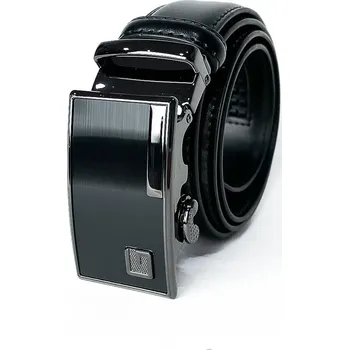 Opasek Kožený pánský černý pásek s automatickou přezkou PA4-24-09, Obvod pasu / celková délka pásku 90cm