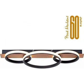 JUSTLIGHT TROOPER LED stropní svítidlo, dřevodekor, 3 kruhy, černá, moderní 3000K - LEUCHTEN DIREKT / JUST LIGHT LD 15616-78