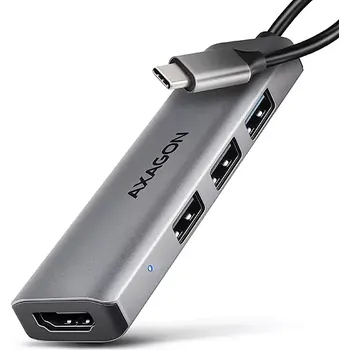 AXAGON HMC-H3A, USB 5Gbps hub, 3x USB-A, HDMI 4k/30Hz, kabel USB-C 15cm