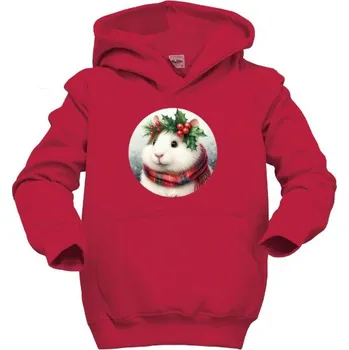 Pánská mikina Dětská mikina s kapucí s potiskem Vánoční morče dětské