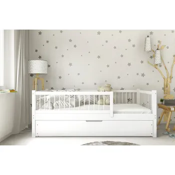 Dětská postýlka Dřevěná dětská postel Axel bis2 s přistýlkou - 90 x 200 / bílá