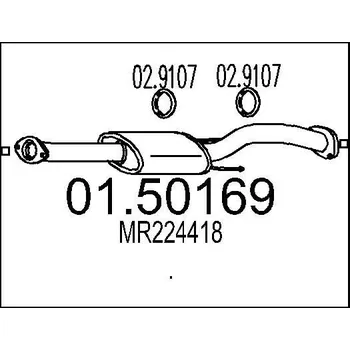 Výfukový systém Střední tlumič výfuku MTS 01.50169