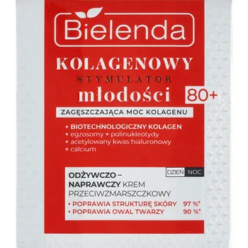 Masážní přístroj Bielenda Collagen Youth Stimulator výživný a regenerační krém na obličej 80+ na den a noc, 50 ml