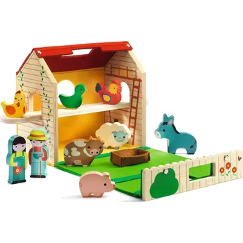 Dřevěná hračka Djeco Dřevěná farma se zvířátky DJ06369