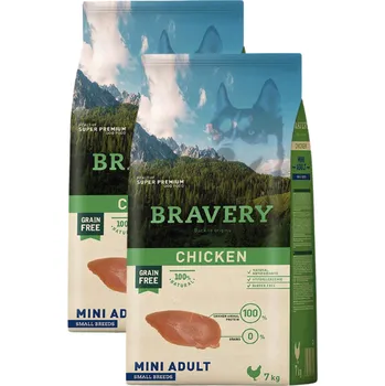 Krmivo pro psa Bravery Dog Mini Adult Chicken - 2 x 7kg