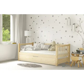Dětská postýlka Dřevěná postel s přistýlkou Axel bis2 - 100 x 200 / přírodní