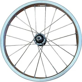 Zapletené kolo Remerx výplet 16" P AL/Fe stříbrný/černý náboj 20 drátů