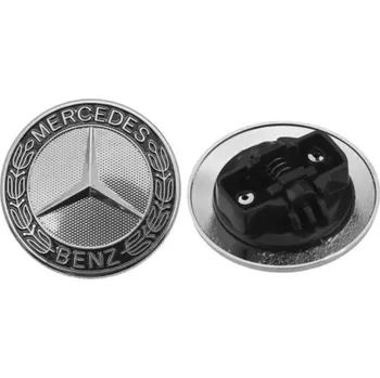 Znak automobilu Mercedes emblém na přední kapotu - černé vavříny 57mm