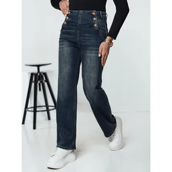 Dámské džíny Dámské kalhoty VIVEZZI Džínové UY2228 Barva: Tmavě Modrá, Velikost: S