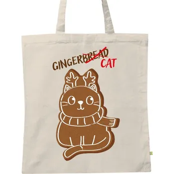 Pánská móda BIO plátěná taška s potiskem Gingercat