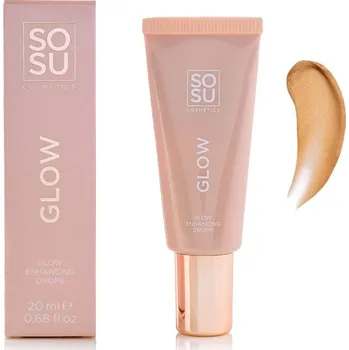 Rozjasňovač SOSU Cosmetics Rozjasňující gelové kapky na obličej se třpytivým finišem 20 ml SOSU Cosmetics