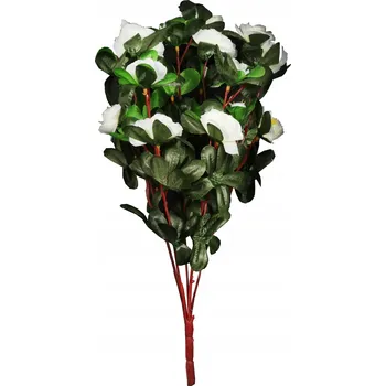 umělá květina Kytice 5 větviček s drobnými květy růže, bílá