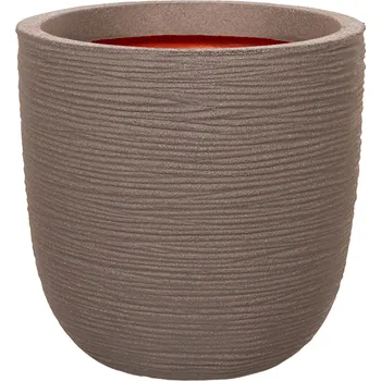 Květináč Capi Nature Rib NL Planter Ball Warm Taupe Ø 54 cm / V 52 cm