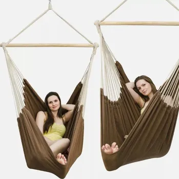 Houpací síť Závěsné houpací křeslo Biliger Amanka hnědé