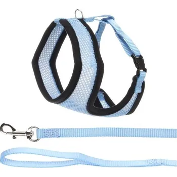 Postroj pro psa Postroj s vodítkem na kočku FLAMINGO Harms modrý 32x36-48cm