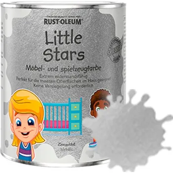 Lak na dřevo Rust-Oleum Certifikovaná barva na dětský nábytek a hračky Rust Oleum Little Stars Barva: Tin Soldier/ Zinnsoldat/ Cínový vojáček (metalická), Balení: 250 ml