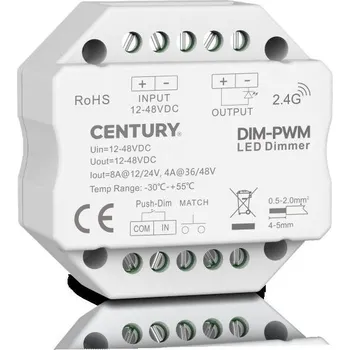 Příslušenství pro svítidlo CENTURY LED stmívač 12-48V DC PUSH DIM RF 192W - CENTURY CEN DIM-PWM