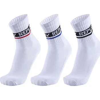 Pánské oblečení Replay Sportovní vysoké ponožky - 3 páry C100634 White-White 35/38