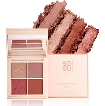 Přípravek na oči SOSU Cosmetics Paletka očních stínů v odstínech růžové (4x1,2 g) SOSU Cosmetics