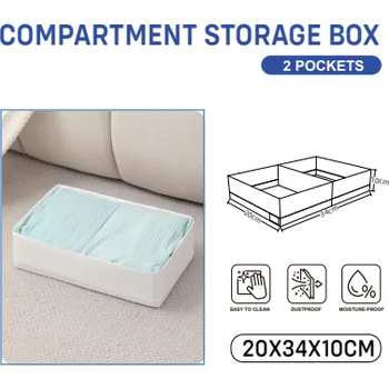 Úložný box VERK GROUP Krabicový organizér oblečení 2 přihrádky 31010 BÍLÁ