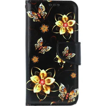 Pouzdro na mobilní telefon Pouzdro Samsung A15 knížkové Zlaté květy (kryt neboli obal na Samsung A15)