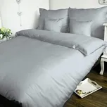 Povlečení bavlněný satén UNI - tm. šedá 140x200+70x90