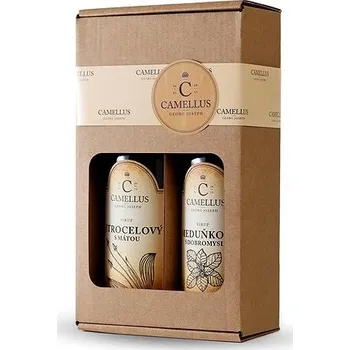 Sirup CAMELLUS Sirup Balíček Premium Jitrocel s mátou, Meduňka s dobromyslí 2 × 0,25 l