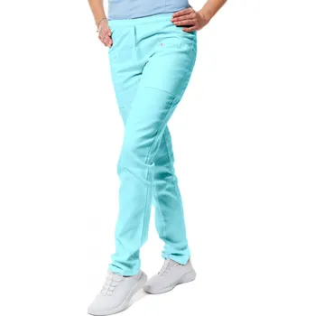 Zdravotnický oděv Perlička® Zdravotnické kalhoty SISI SATTÉ Slim Světlý Tyrkys Barva: Světlý Tyrkys, Velikost: 40