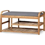 Botník s úložným prostorem RUSSEL – bambus, šedá Halmar