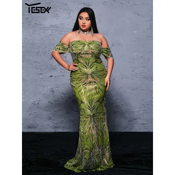 Dámské šaty Dlouhé plesové šaty LC9993 Barva: Zelená, Velikost: 3XL