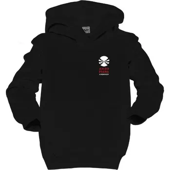 Chlapecká mikina Dětská mikina s kapucí s potiskem Dětská mikina tmavá s aikidó kaligrafií dětské