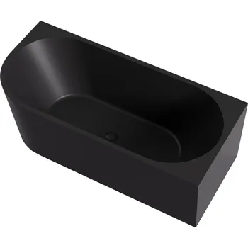 Vana CERANO - Volně stojící akrylátová vana Bianco, pravá - černá matná - 150x75 cm