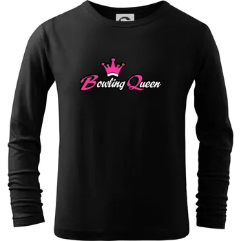 Chlapecké tričko Bowling queen - Triko dětské Long Sleeve - 134 cm/8 let ( Černá )