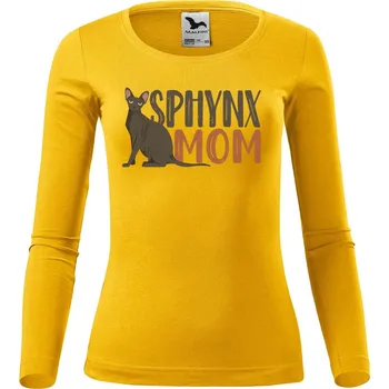 Dámské tričko DOBRÝ TRIKO Dámské bavlněné triko Sphynx mom Velikost: S, Barva: Žlutá