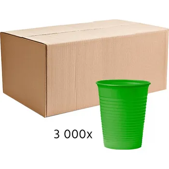 Jednorázové nádobí Kelímky jednorázové plastové barevné (1 karton = 3000 ks) DOPLA zelená