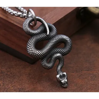 Náhrdelník B-TOP Gotický náhrdelník z nerezové oceli s přívěskem Hada