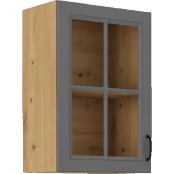 Stolarz-Lempert Kuchyňská skříňka Stilo DustGRAR - horní vitrína 40 GS-72 1F, Dust Grey + Artisan