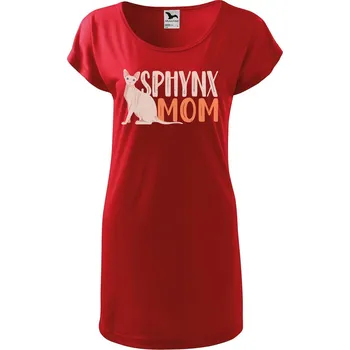 Dámské tričko DOBRÝ TRIKO Dámské tričko/šaty Sphynx mom Velikost: XL, Barva: Červená