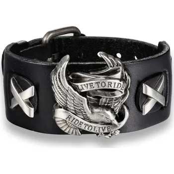 Náramek B-TOP Kožený náramek OREL - černý