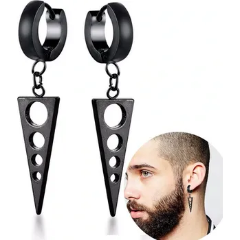 Náušnice B-TOP Pánské náušnice ŠIPKA z nerezové oceli - černá