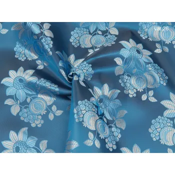 HEDVA ČESKÝ BROKÁT Ondrin 160 krojový brokát GERBERA S JABLÍČKY VELKÁ tyrkys petrol | 26