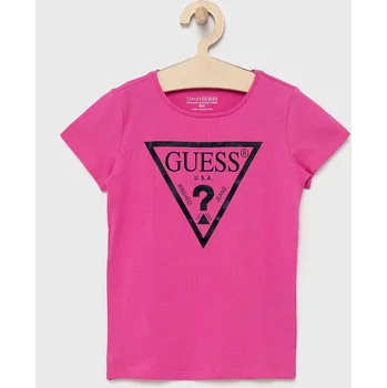 Chlapecké oblečení Guess - Dětské bavlněné tričko K73I56.K8HM0 růžová 42X, vel. 110