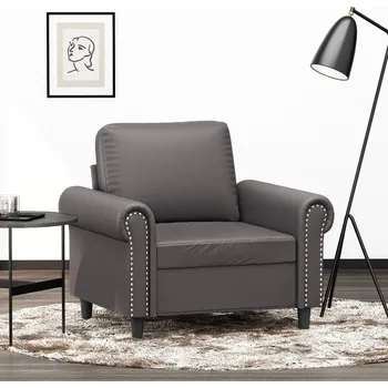 Pohovka zahrada-XL Křeslo šedé 60 cm umělá kůže 359496