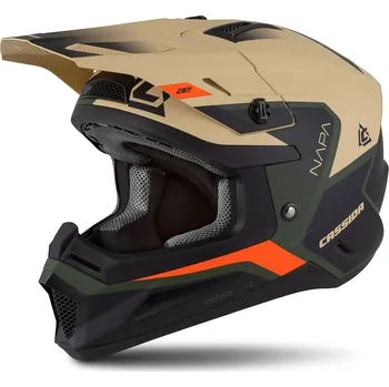 Helma na motorku Motokrosová helma na motorku Cassida Cross Cup 2 Napa matná pískovo-zeleno-oranžovo-černá 2XL