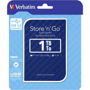 Pevný disk Verbatim Store n Go 2,5 1TB USB 3.0 modra Gen 2